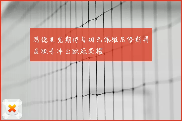 恩德里克期待与姆巴佩维尼修斯再度联手冲击欧冠荣耀